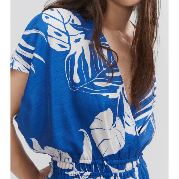 Mango Tropical Palm Print Jumpsuit - Picture 2 of 8